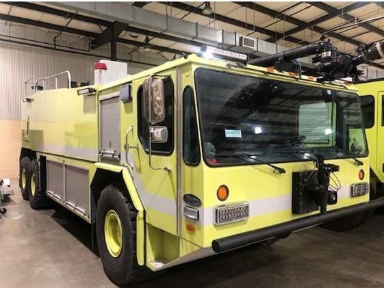 export service of fire truck by flat rack container